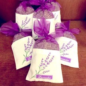 Set Of 3 Purple Linen French Lavender Flower Buds Gift Sachets (14g/.5oz)